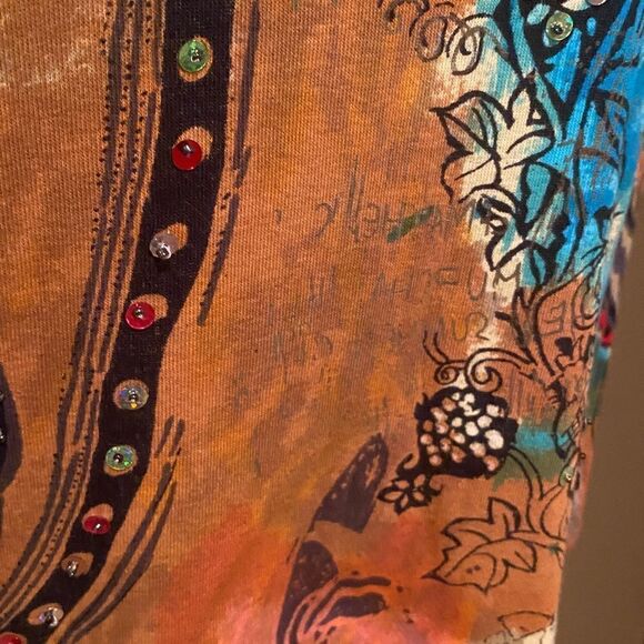 Jane Ashley 3/4 Length Sleeves Rhinestones Plus Size 1X - Picture 7 of 11